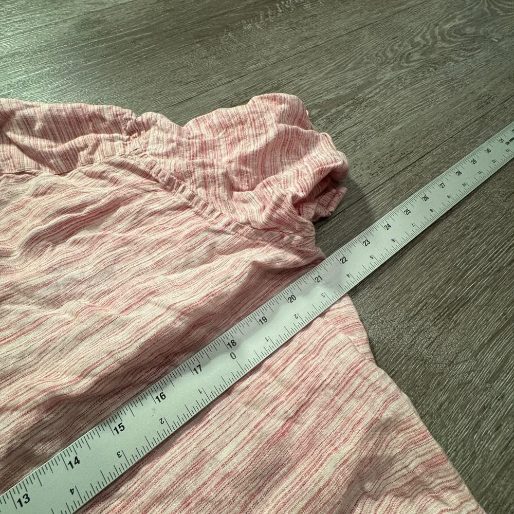 Banana Republic Shirt Mens Medium Pink Heather 100% Linen Camden Fit Costal